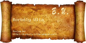 Borbély Ulla névjegykártya