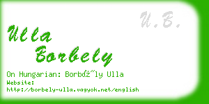 ulla borbely business card